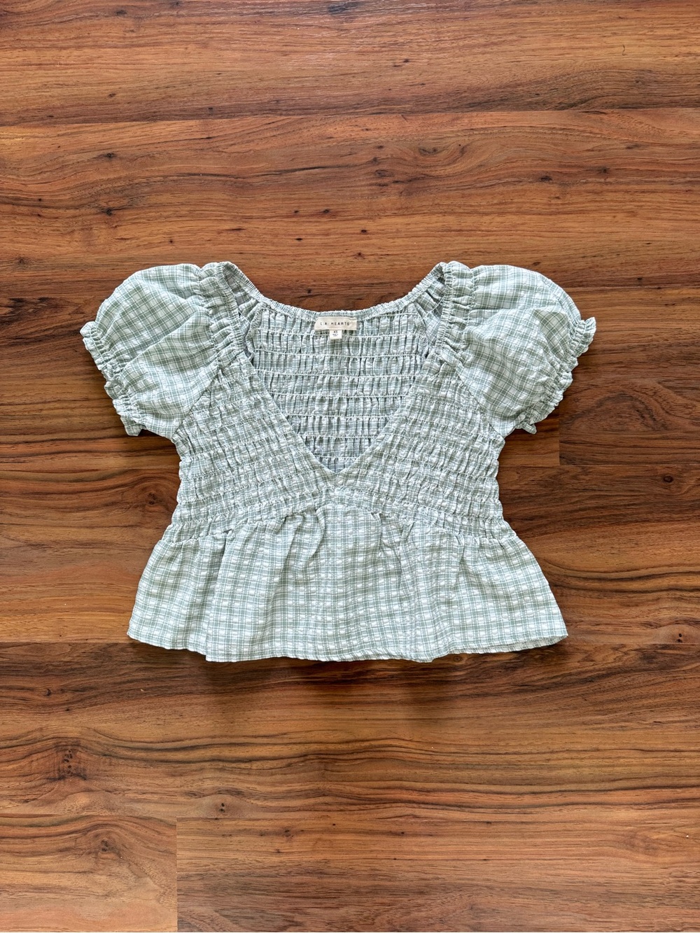 Green Gingham Pacsun Top